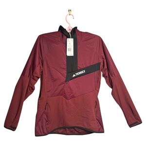 NWT Adidas Women's Terrex‎ Techrock Ultralight 1/2-Zip Hooded Fleece Jacket